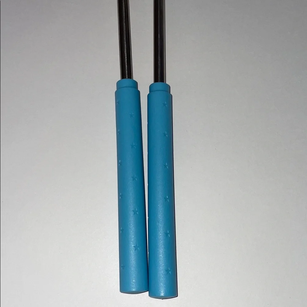 NWT Set of 4 Marshmallow/Roasting Forks with Blue Handles.